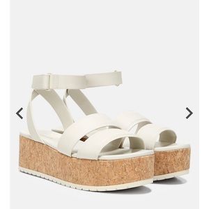 Vince Leather white Jet Platform Sandal